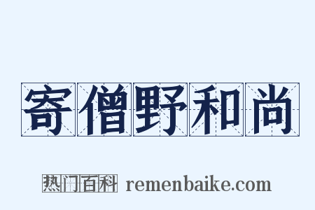 寄僧野和尚是什么意思的图片
